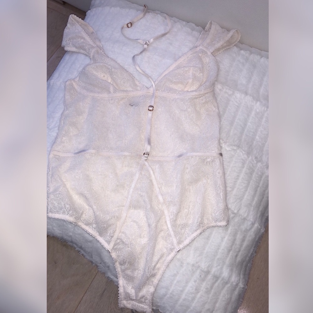 White lace Victoria secret bodysuit